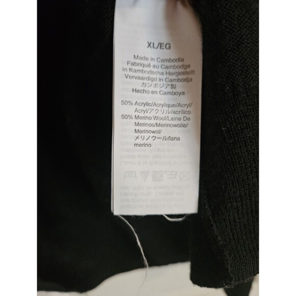 J. Crew  Women’s Crewneck Black  50% Merino Wool Long Sleeve Sweater Extra Large - Picture 4 of 4